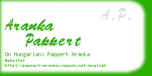 aranka pappert business card